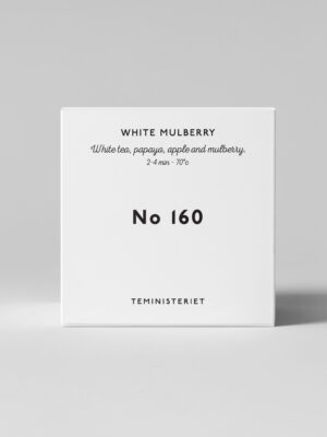Teministeriet Signature White Mulberry 160 ist ein erfrischender und milder Tee. Eine Kombination aus weissem Tee, Papaya, Apfel und Maulbeere.