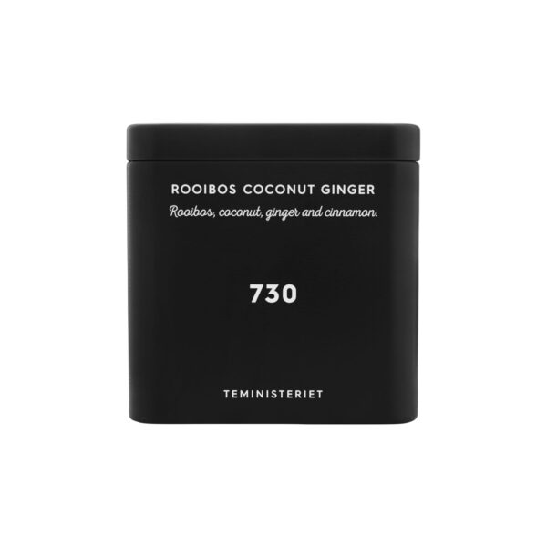 Teministeriet Signature Rooibos Coconut Ginger 730 Tin ist eine köstliche, koffeinfreie und süsse Mischung, mit roten Teeblättern der Rooibos-Pflanze.