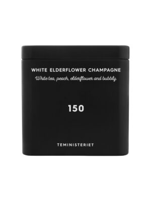 Teministeriet Signature White Elderflower Champagne 150 ist ein milder weisser Tee mit einem Geschmack von Holunderblüten, Pfirsich und Champagner-Aroma.