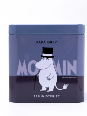 Teministeriet Moomin Papa Grey Tin ist ein schwarzer Tee mit dem Geschmack von erfrischenden Orangenschalen. Tauch ein in die Welt der Mumins.